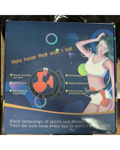 Обруч хулахуп масажний розбірний Massaging Hula Hoop Exerciser чорний 130256