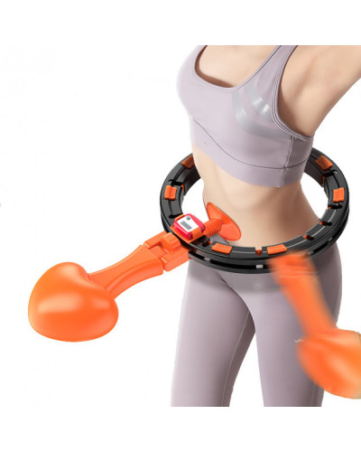 Обруч хулахуп масажний розбірний Massaging Hula Hoop Exerciser чорний 130256