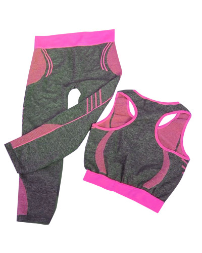 Жіноча майка і лосіни для фітнесу, йоги, бігу Yoga Wear A Suit Slimming рожеві 130591
