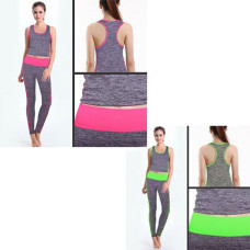 Жіноча майка і лосіни для фітнесу, йоги, бігу Yoga Wear A Suit Slimming рожеві 130591