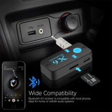 Бездротовий адаптер Bluetooth приймач аудіо ресивер BT-X6 +TF card 130670