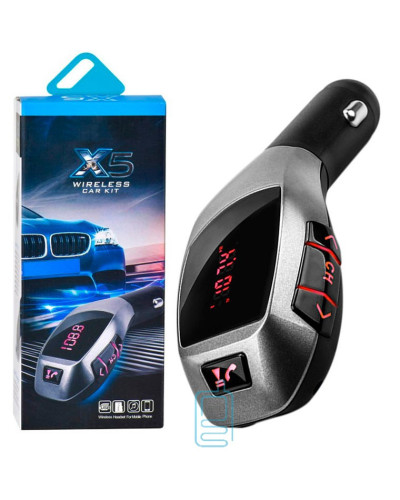Автомобільний FM трансмітер модулятор X5 Bluetooth MP3 Чорний 130676