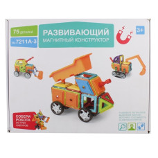 Розвиваючий магнітний конструктор на 75 деталей 7211A-3 132429