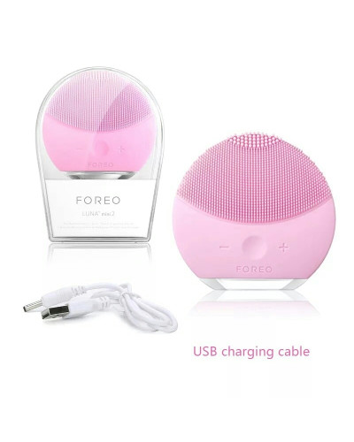 Силіконова щітка-масажер для очищення обличчя Foreo LUNA mini 2 рожева 132813