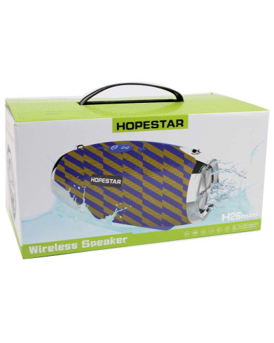 Портативна акустична Bluetooth колонка Hopestar H26 синя з жовтим 140069