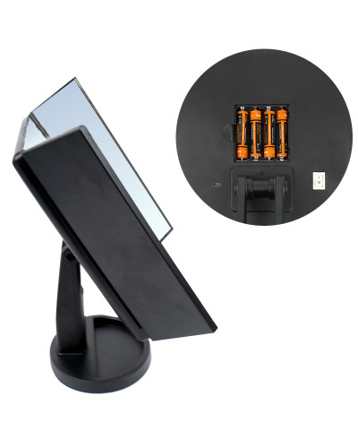 Дзеркало квадратне з підсвічуванням з жалюзі Led Mirror чорне 141085