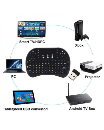 Бездротова клавіатура з тачпадом Protech Mini Keyboard AIRMOUSE I8 Чорна 149871