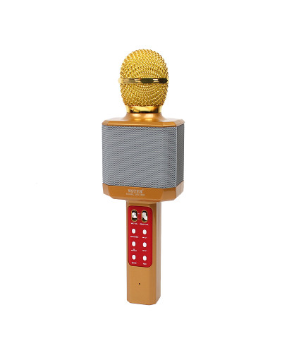 Бездротовий Bluetooth мікрофон караоке DM Karaoke WS 1828 з підсвічуванням жовтий 150104