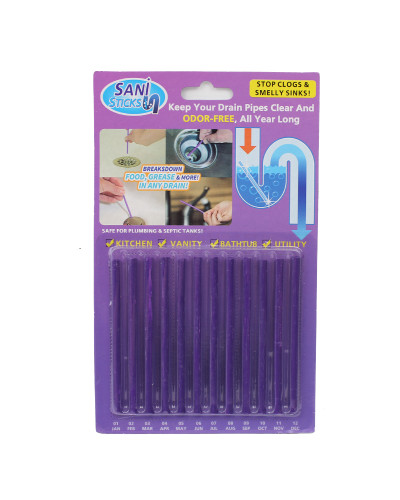 Палички від засмічень раковини та ванни Sani Sticks 12 шт 150147