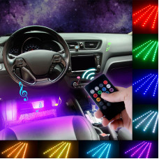 Універсальна автомобільна підсвітка CAR atmosphere Light RGB 8 Кольорів 150170