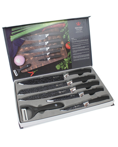 Набір кухонних металевих ножів з 6 предметів Non Stick Coating Sets 150247