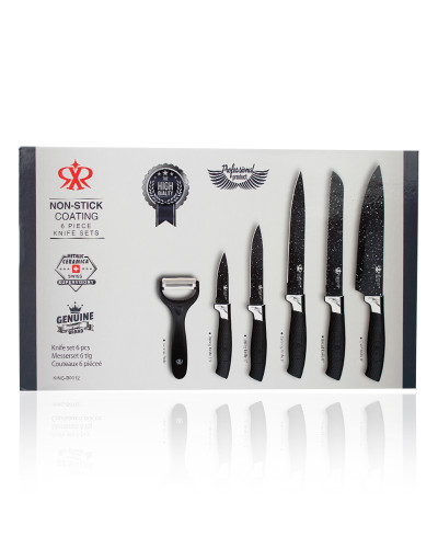 Набір кухонних металевих ножів з 6 предметів Non Stick Coating Sets 150247