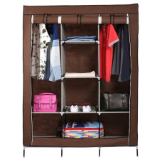 Складной тканевый шкаф органайзер Wardrobe 88130 коричневый 150718