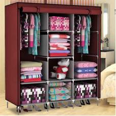 Складной тканевый шкаф органайзер Wardrobe 88130 коричневый 150718