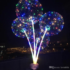 Воздушные шарики бобо с подсветкой и цветной ручкой Bobo Led 150746