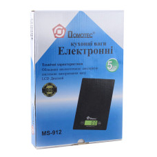 Ваги кухонні Domotec до 5кг MS 912 150783