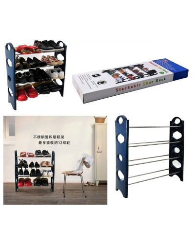 Полиця для взуття органайзер Amazing Stackable Shoe Rack, 4 полки на 12 пар 151128