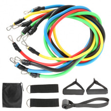 Набір трубчастих експандерів для фітнесу та вправ 11в1 Ares Active Resistance Bands Set 151139