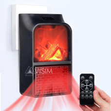 Портативний міні електрообігрівач каміна з пультом Flame Heater 500 Вт Чорний 152668