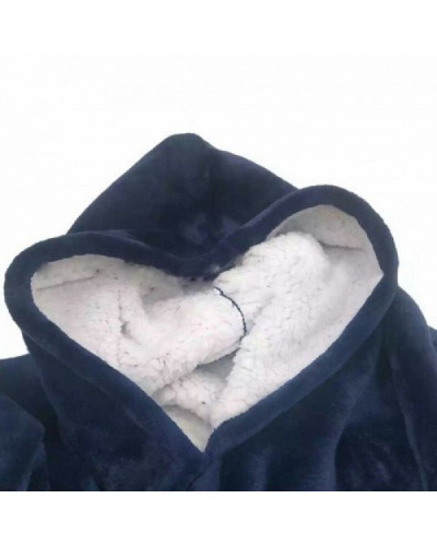 Толстовка-плед з капюшоном двостороння Huggle Hoodie Темно-синій 152685