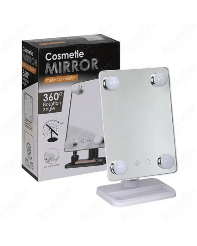 Дзеркало з підсвіткою для макіяжу Cosmetiс Mirror 360 обертання Ангел 152821