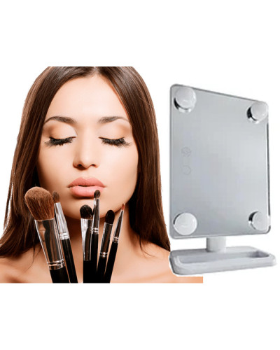 Дзеркало з підсвіткою для макіяжу Cosmetiс Mirror 360 обертання Ангел 152821