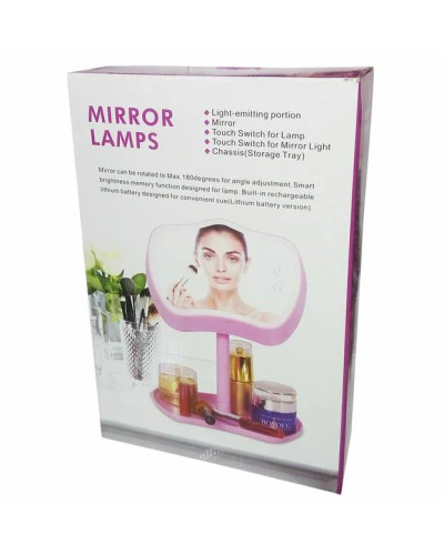 Дзеркало з підсвіткою та підставкою Mirror Lamps Pink 152843