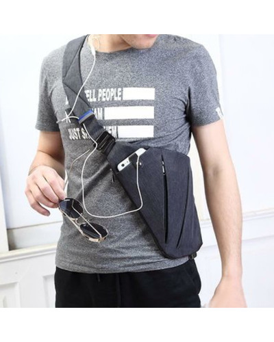 Сумка мессенджер через плечо Cross Body чорна 154038