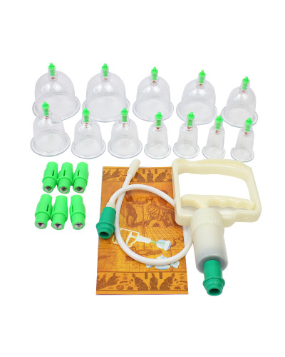 Масажні вакуумні банки 12 шт з насосом-вакууматором Kangling Vacuum Apparatus 154057
