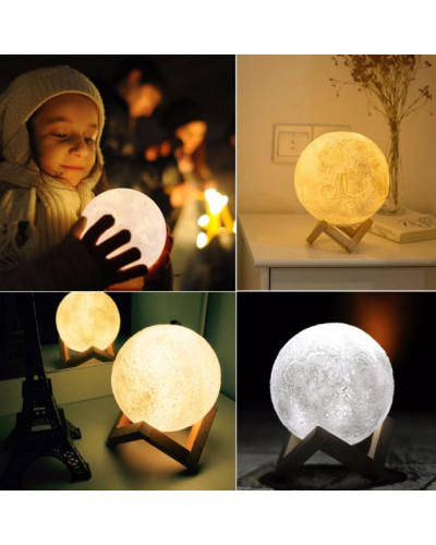 Настільна лампа-ночник Місяць 15 см Magic 3D Moon Light Touch Control 154094