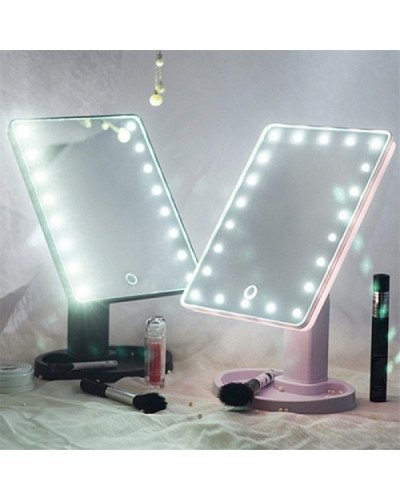 Дзеркало з підсвіткою для макіяжу Led mirror рожеве 154144