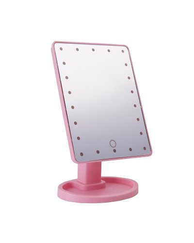 Дзеркало з підсвіткою для макіяжу Led mirror рожеве 154144