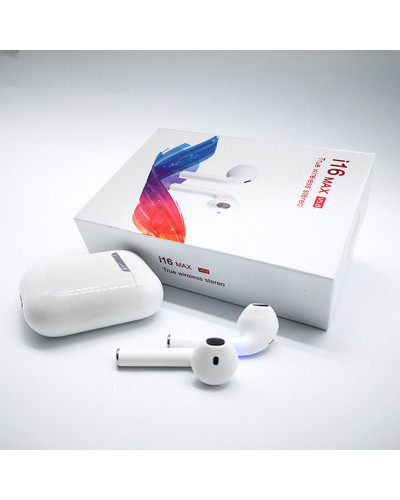 Бездротові Bluetooth навушники в кейсі TWS i16 MAX Stereo Білий 154375