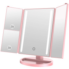 Дзеркало квадратне з підсвічуванням з жалюзі Led Mirror рожеве 154455