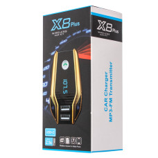 FM модулятор FM трансмітер Bluetooth в автомобіль з USB X8 Plus чорний 154744