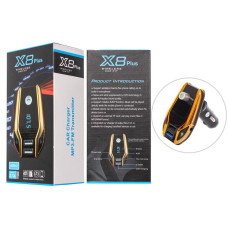 FM модулятор FM трансмітер Bluetooth в автомобіль з USB X8 Plus чорний 154744