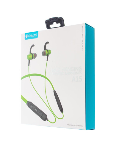 Навушники bluetooth Celebrat A15 салатовий 165970