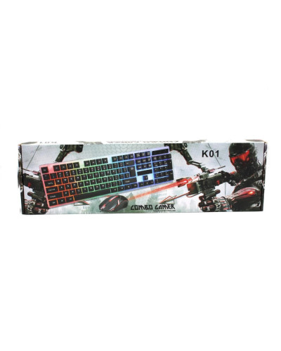 Клавіатура проводова з підсвіткою LED і мишка LED KEYBOARD M 416 170498