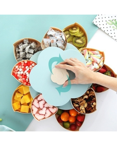 Вращающаяся складна двухярусная конфетница Flower Candy Box для конфет и фруктов Memos 179456