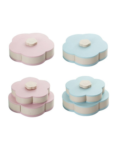 Вращающаяся складна двухярусная конфетница Flower Candy Box для конфет и фруктов Memos 179456
