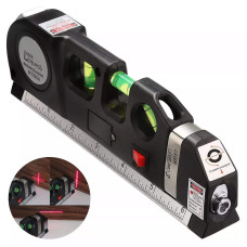 Лазерний рівень з вбудованою стрічкою LASER LEVEL PRO 3 Чорний 180299