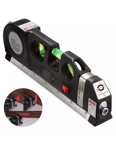 Лазерний рівень з вбудованою стрічкою LASER LEVEL PRO 3 Чорний 180299