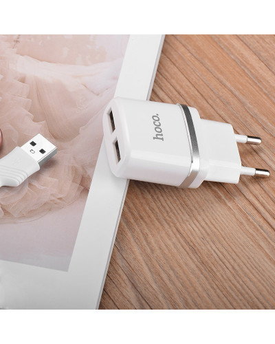 Адаптер HOCO USB CHARGER DOUBLE C 12 180569