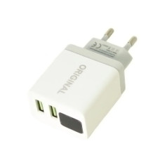 Адаптер 220v 2 usb з цифровим дисплеєм CX QC03 180590