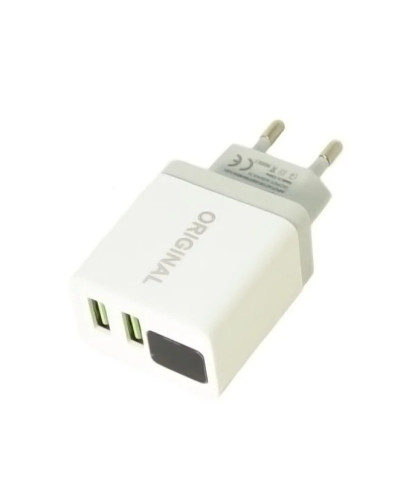 Адаптер 220v 2 usb з цифровим дисплеєм CX QC03 180590