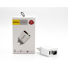 Адаптер 220v 2 usb з цифровим дисплеєм CX QC03 180590