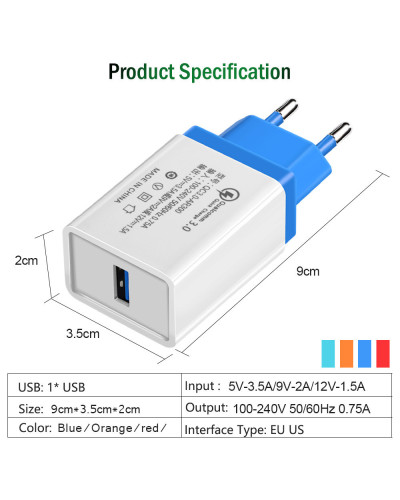 Адаптер Швидкої Зарядки QC3 USB AR 60 180618
