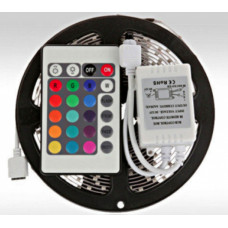 Комплект світлодіодна стрічка багатокольорова 12V 3528 RGB 5м з пультом 181203