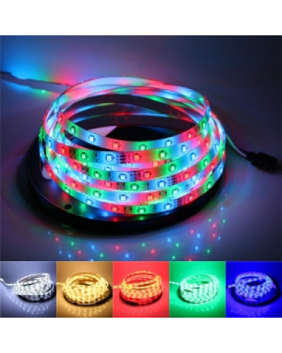 Комплект світлодіодна стрічка багатокольорова 12V 3528 RGB 5м з пультом 181203