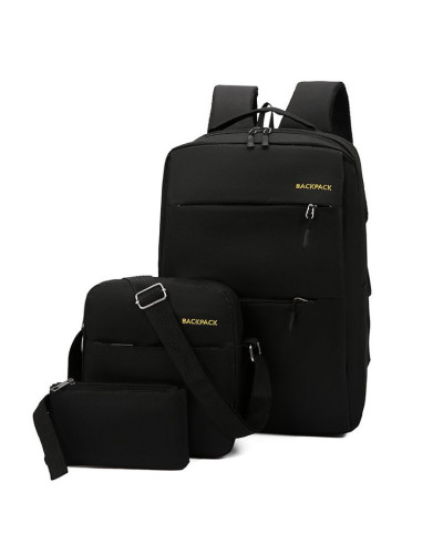 Набір чоловічих сумок Рюкзак, сумка, клатч 3 в 1 BACKPACK Trend Чорний 182387